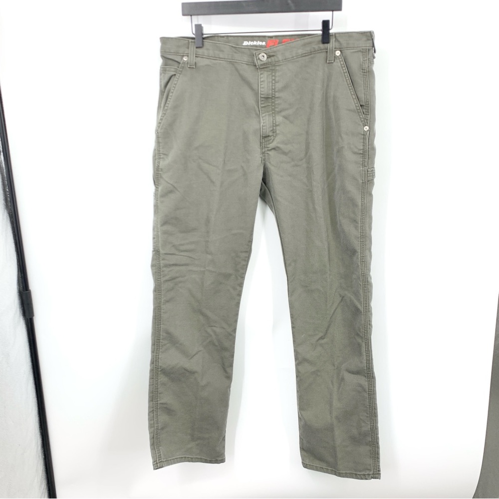 Dickies Flex Men Size 38‎ x 32 Jeans Green Canvas Regular Straight Pants Stretch